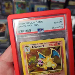 1999 POKEMON BASE SET UNLIMITED #4 CHARIZARD HOLO PSA 8 - Image 2