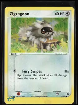 2003 Pokemon Zigzagoon 79/109 Reverse Holo mp - Image 2