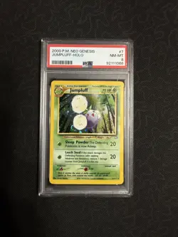 Pokemon Jumpluff 7/111 Neo Genesis Unlimited Holo Rare Graded PSA 8 - Image 1