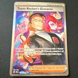 Pokemon TCG Team Rocket's Giovanni 238/182 Destined Rivals UR Holo Full Art - Image 1