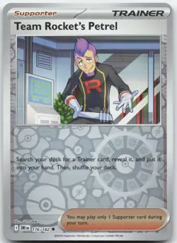 Team Rocket's Petrel 176/182 Uncommon Destined Rivals Pokemon Reverse Holo NM - Image 1
