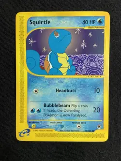 Pokemon TCG Squirtle 132/165 Expedition Base Set Common English 40 HP - Image 1