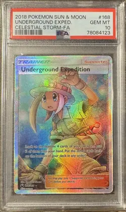 PSA 10 GEM MINT Underground Expedition Celestial Storm 2018 Pokemon 168/168 - Image 1