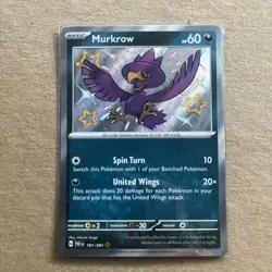 Pokemon TCG Murkrow 181/091 SV: Paldean Fates Shiny Rare NM - Image 1