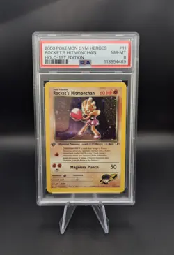 Pokemon TCG - Rocket's Hitmonchan 11/132 Holo 1st Edition - Gym Heroes - PSA 8 - Image 1