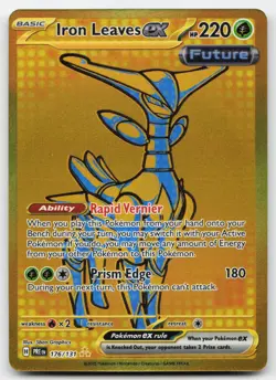 Iron Leaves ex 176/131 Prismatic Evolutions Gold Hyper Rare Pokemon TCG NM - Image 1