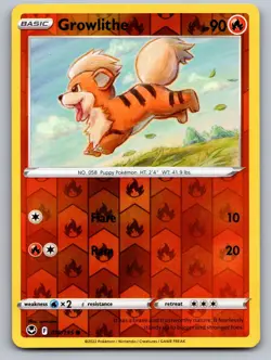 Growlithe 019/195 Common Silver Tempest Pokemon Reverse Holo NM - Image 1