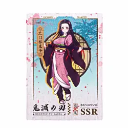 Demon Slayer SSR Nezuko SSR Holo Foil Anime Collectible Trading Card - Image 1