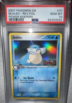 2007 Pokemon EX Power Keepers #37 Sealeo Reverse Foil PSA 10 GEM MINT POP 13 - Image 1