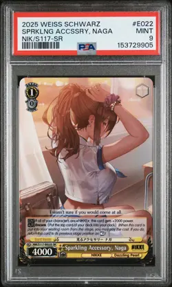 2025 Weiss Schwarz Goddess Of Victory: Nikke #E022 Sprklng Accssry, Naga PSA9 - Image 1