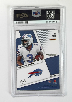 2020 Panini Mosaic Gabriel Davis RC Rookie Mosaic BLACK 1/1 PSA 9 AUTO 10 Bills - Image 2