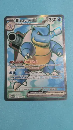 Pokemon TCG Blastoise ex 184/165 Scarlet & Violet 151 Full Art Holo UR 330 HP EN - Image 1