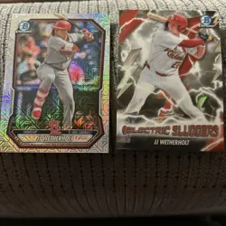 JJ Wetherholt 2 Card Lot Electric Sluggers Mojo Refractor - Image 1