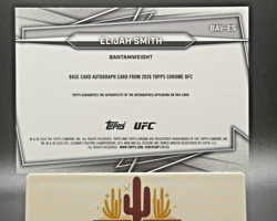 2026 Topps Chrome UFC Elijah Smith RC On Card Autograph Auto Black 04/10 #BAV-ES - Image 2