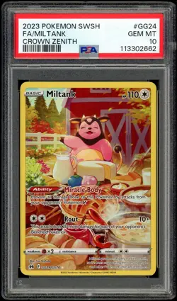 2023 POKEMON SWORD & SHIELD CROWN ZENITH #GG24 FULL ART/MILTANK PSA 10 - Image 1