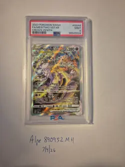 Mewtwo VSTAR GG44/GG70 SWSH: Crown Zenith: Galarian Gallery Holo PSA 9 - Image 1