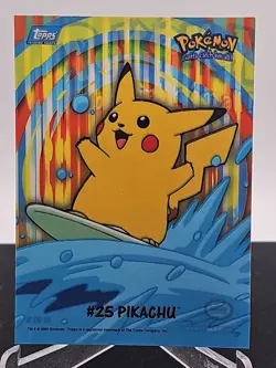 2000 Topps Pokemon TV Animation Series 2 Surfing #25 Pikachu 8 Of 10 Stick-Ons - Image 1
