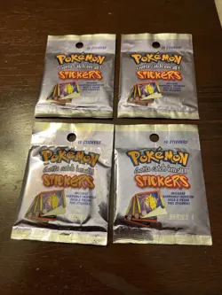 Pokemon Gotta Catch 'em All! Series 1 Stickers (1999). Lot Of 4 Packs. Brand New - Image 1