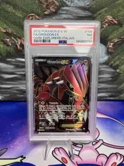 2012 POKEMON B & W FA/GROUDON EX DARK EXPLORERS-ITALIAN #106 PSA NM 7 - Image 1