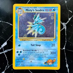 Pokemon Misty’s Seadra 9/132 Holo Rare Gym Heroes WOTC Near Mint - Image 1