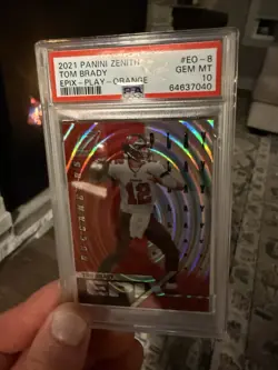 2021 Panini Zenith Tom Brady Epix Play Orange #EO-8 Serial Numbered /99 PSA 10 - Image 1