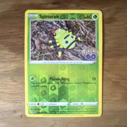 Pokemon TCG Spinarak 004/078 Reverse Pokemon GO Ditto Stamp Sticker Unpeeled NM - Image 1