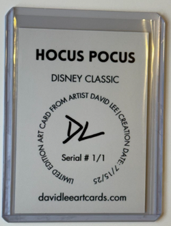 Hocus Pocus Limited Gold Plated Artist Signed “Disney Classic” Trading Card 1/1 - Image 2
