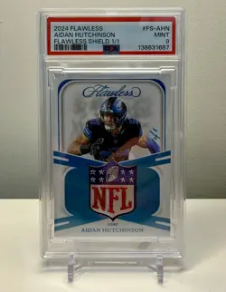 Aidan Hutchinson 2024 Flawless NFL Shield 1/1 PSA 9 Detroit Lions Panini - Image 1