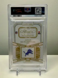 Aidan Hutchinson 2024 Flawless NFL Shield 1/1 PSA 9 Detroit Lions Panini - Image 2