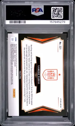 2024-25 PANINI SELECT FIFA - PURPLE MOJO - LAMINE YAMAL #221 PSA 10 Gem Mint SP - Image 2