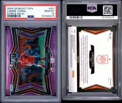 2024-25 PANINI SELECT FIFA - PURPLE MOJO - LAMINE YAMAL #221 PSA 10 Gem Mint SP - Image 3