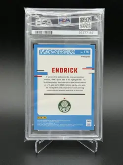 2023-24 Donruss FIFA #176 ENDRICK Optic Holo Prizm Rated Rookie RC PSA 10 - Image 2