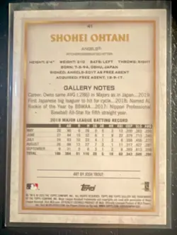 Topps Gallery 2020 Shohei Ohtani Base Set #41 Los Angeles Angels - Image 2