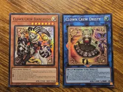 Clown Crew Biancaviso BLZD + Clown Crew Dristy CORI Super Rare Yugioh Set NM - Image 1