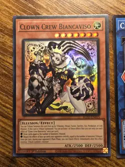 Clown Crew Biancaviso BLZD + Clown Crew Dristy CORI Super Rare Yugioh Set NM - Image 2