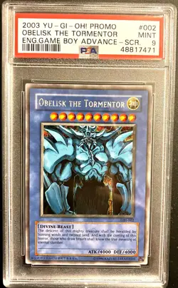 2003 Yugioh Obelisk the Tormentor GBI-002 GAME BOY ADV. SCR - PSA 9 SECRET RARE - Image 1