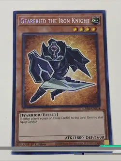 Yugioh Gearfried the Iron Knight - 1st Edition Secret Rare Chibi NM Free Holo B - Image 1