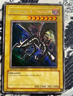 Konami Yu-Gi-Oh! Red-Eyes B. Dragon BPT-005 Tin Reverse Secret Rare Foil - Image 1