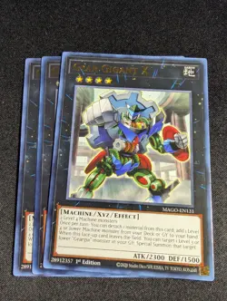 Yugioh - 3x Gear Gigant X MAGO-EN131 1st Edition Rare NM - Image 1