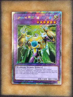 Yugioh Elemental HERO Thunder Giant RA03-EN153 Platinum Secret Rare 1st Ed NM - Image 1