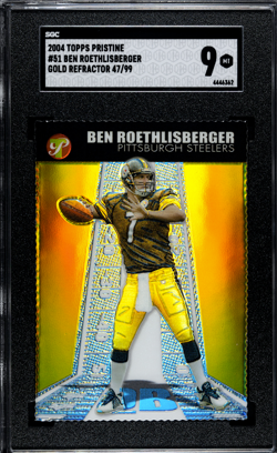2004 Topps Pristine Ben Roethlisberger Rookie RC Gold Refractor /99 SGC 9 - Image 1