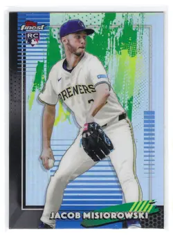 2026 Topps Finest - Jacob Misiorowski - Rookie Refractor - Common - Brewers - Image 1
