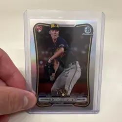 Topps 2026 Bowman Chrome Jacob Misiorowski RC Red Rookie Milwaukee Brewers #35 - Image 1