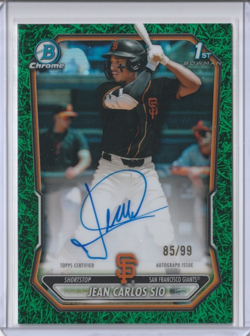 JEAN CARLOS SIO 1ST AUTO 85/99 GREEN GRASS CHROME REFRACTOR 2026 BOWMAN CPA-JSL - Image 1