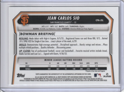JEAN CARLOS SIO 1ST AUTO 85/99 GREEN GRASS CHROME REFRACTOR 2026 BOWMAN CPA-JSL - Image 2