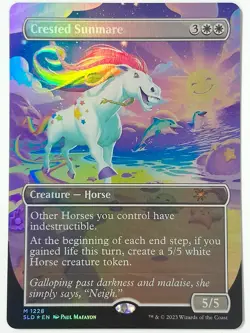 Crested Sunmare (Foil, Borderless #1228) - NM - SLD Secret Lair Drop - MTG Magic - Image 1