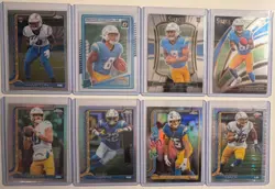 2026 8 Card NFL Football Omarion Hampton ROOKIE LOT PLUS 4 Chargers Refractors - Image 1