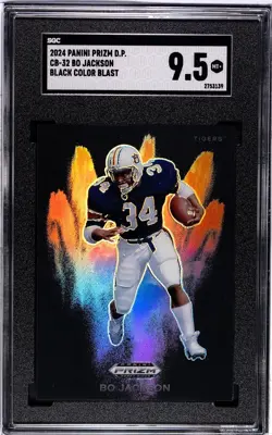 2024 Prizm Draft Picks Bo Jackson Black Color Blast SGC 9.5 SP GREAT Card - Image 1