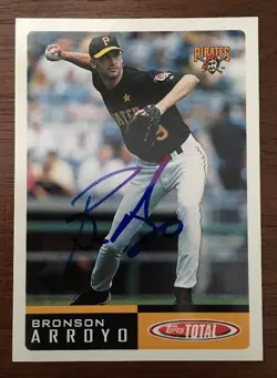 BRONSON ARROYO 2002 TOPPS TOTAL AUTOGRAPHED SIGNED AUTO BASEBALL CARD 273 PIRATE - Image 1