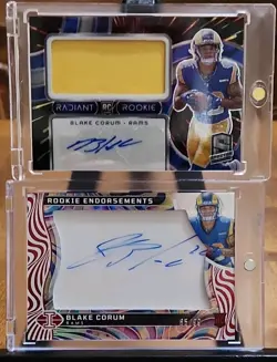 Panini Blake Corum ROOKIE 2 CARD LOT!! 2024 Spectra/Illusions Autos RRP-BCM - Image 1
